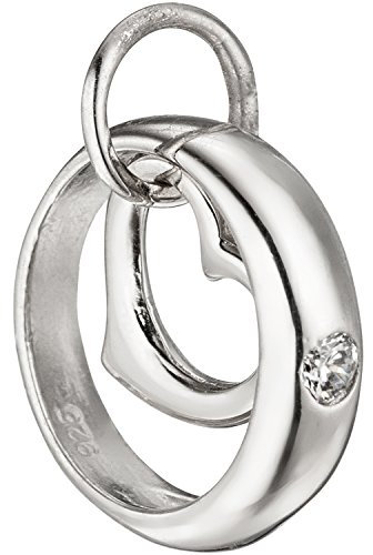 Jobo Kinder-Taufring Herz aus 925 Sterling Silber mit Zirkonia