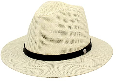 Carnavalife Sombrero Panamá de Verano, Sombrero de Paja Unisex para Hombre y Mujer, Sombrero de Panama ala Ancha UPF 50 Plegable y Durable