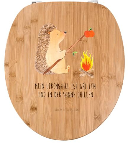 Mr. & Mrs. Panda Motiv WC Sitz Igel Grillen - Geschenk, Toilette, Klodeckel, Tiermotive, WC-Sitz, Klobrille, Spruch, Toilettendeckel, lustige