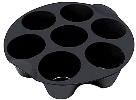 Luckxing Stampo per muffin in in silicone per 7 muffin, antiaderente, antiaderente, teglia da forno, per friggitrici ad aria, per cupcake, brownies, torte, budini