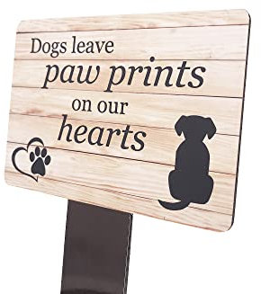 OriginDesigned Plaque commémorative pour chien avec piquet et marqueur pour tombe de jardin – Hommage parfait pour votre animal de compagnie avec un choix de poèmes commémoratifs. Imperméable et