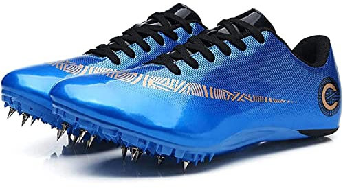 WoCOyo Zapatillas de Clavos Atletismo Cómodo Respirable Antideslizantes Zapatillas Deportivas con Clavos De 8 Clavos para Hombres Y Mujeres Atletismo para Velocidad Sprint,002,43EU