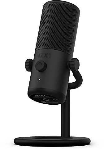 NZXT Capsule Mini USB-Mikrofon - AP-WMMIC-B1 - Hohe Auflösung – Nierenförmige Richtcharakteristik – Ideal für Streaming, Content Creation und Podcasting – Integrierter Pop-Filter – Schwarz