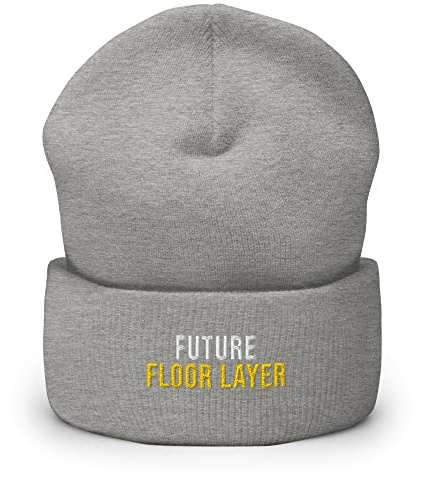 Future Floor Layer Hat (Embroidered Cuffed Beanie) Floor Layer Apparel Heather Grey