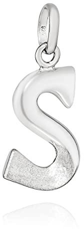 NKlaus Kettenanhänger Buchstabe 925 Silber teilmatt rhod. 15x9mm Alphabet Amulett