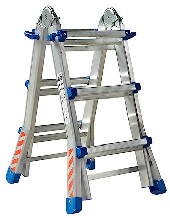 Cofan Escalera Plus Multiposición | Fabricada en Aluminio | Medida: 2,83 Metros | con 4 x 3 peldaños