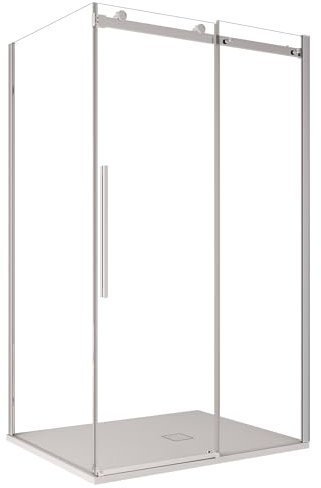 Box Doccia due lati Trasparente anticalcare porta scorrevole H195 8mm EUCLIDE - 80x120