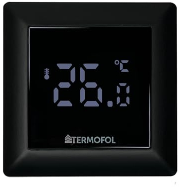 Termofol Heizungsthermostat TF-H6 - IP31 Heizkörperthermostat für Fußbodenheizung und Heizfolie - Smart Home Gadget - Schwarz