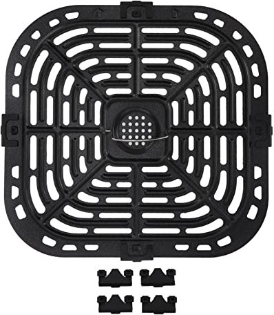 Glomora Air Fryer Ersatz Tablett, Edelstahl Grillpfanne Für Heißluftfritteusen,Air Fryer-Backmatte, Kompatibles Zubehör Für Heißluftfritteusen 9.4in Geschirrspüler Safe
