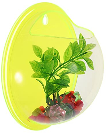 NOLITOY Wandmontierter Akrylvase Mit Fischschale Blumengefäß Für Hydroponik Wanddekoration Für Pflanzen Und Goldfische Installieren