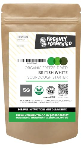 Freshly Fermented Organic British White Sourdough Starter Kit — Freeze Dried for Traditional White Loaves | Beginner Friendly | Vegan Friendly | UKAS Lab Tested