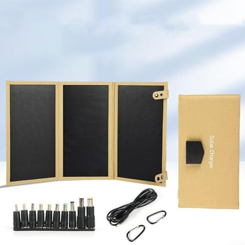 Chargeur de panneau solaire portable, panneau solaire pliable léger, puissance de sortie 30 W, sorties USB et CC (kaki)