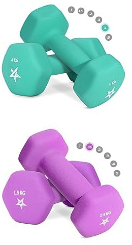 Yes4All Combo Hex Neopren Hanteln Set Gewichte für Krafttraining Yoga Pilate - Kurzhanteln 2er set, Dumbbells Set für Frauen Männer