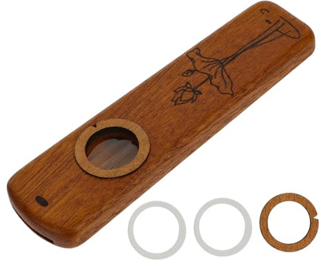 Holz Kazoo Tragbares Musikinstrument mit Flötenstruktur für Erwachsene | Braun, Starke Resonanz, Leicht zu Spielen und Tragen, für Jung und Alt
