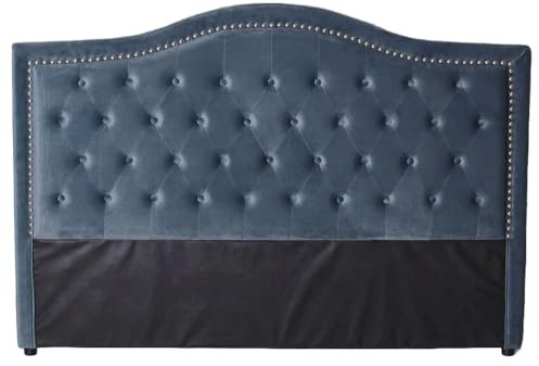 Bettkopfteil Samt Panel Kopfende Wandkissen Vintage grau FHA096 Palazzo Exklusiv (160x200)