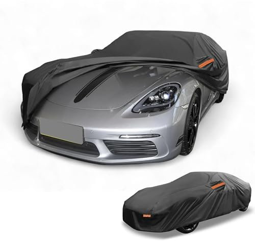 Partuto Copertura Auto Impermeabile Tutte le Stagioni Automotive Esterna Anti-UV Protezione dal Sole e dalla Pioggia Copertura Completa Nero per Porsche 718