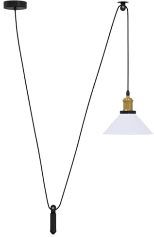 vidaXL Pendelleuchte Höhenverstellbar E27 Weiß Glänzend Ø 22 cm Metall