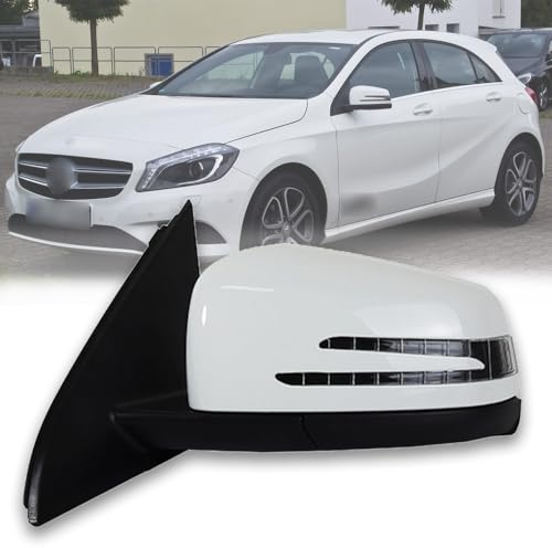 TiJeRa Seitenspiegel für Mercedes Benz W176 Hochwertige Seitliche Außenspiegel Mit Elektrisch Anklappbaren Elektrisch Verstellbaren Blinkern Beheizt
