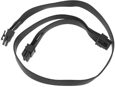 Create idea Câble d'alimentation 8 Broches vers Double 6 + 2 Broches Câble de Connexion GPU Mâle vers Mâle P-CIE Compatible avec ARESGAME Bloc d'alimentation Modulaire 60 Cm + 15 Cm