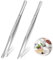 Cooking Tweezers Tongs Precision Serrated Tips,2 Pcs Cooking Tweezers Kitchen Fine Stainless Steel Long Tweezer Tongs for BBQ,Plating and Serving