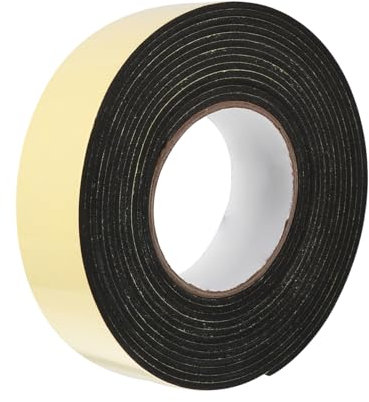 POPETPOP Cinta De Sellado Adhesiva Eva Espuma Negra Tira Aislante Acústica Para Puertas y Ventanas Tira De Sellado Autoadhesiva Para Reducción De Ruido y Protección Contra Golpes