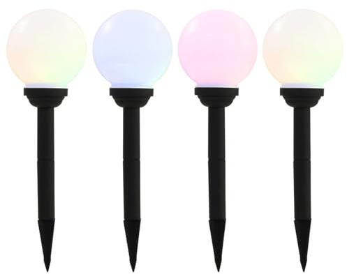 Snsowed Lampade Solari da Esterni Sferiche 4pz LED RGB 15cm,Illuminazione,Illuminazione da giardino-44457