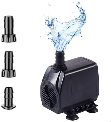 Pompa per Fontana Ultra Silenziosa, 35W 2200 L/H Pompa per Stagno con Filtro& 3 Ugelli, Pompa per Laghetto, Portata D'acqua Regolabile, Pompa Acqua per Terrari, Acquario, Laghetto, Pesce Stagno (35W)