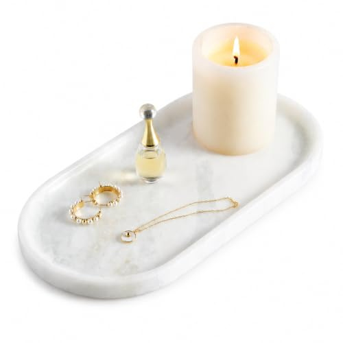 Marmor Tablett, Namibia Natürlicher Marble Oval Badezimmer Deko Tablett