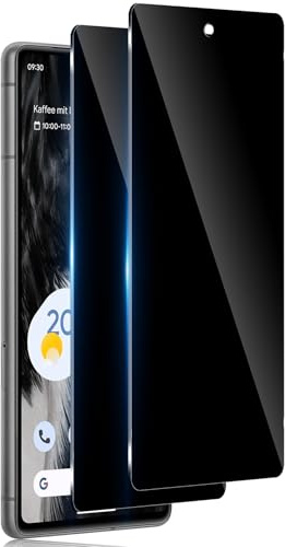TuFun Schutzfolie für Google Pixel 7 für Panzerglas Sichtschutz, [2 Stück] 9H Härte Sichtschutzfolie, Anti-Spy Displayschutz, Anti-Spähen, Blasenfreie Privacy Schutzglas - Schwarz
