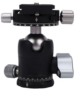 Denash 30mm Panoramic Tripod Ball Head, 360 Degree Rotating Base with 1/4 Plate, 3 Independent Locking Knobs for DSLR Cameras and Telephoto Lenses