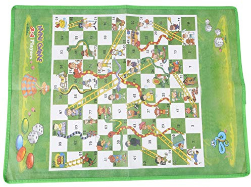 Phefop Snake Ladder Chess, Board Games Ladders Board Game Washable Snake Travel Game for Family Kids Adults Indoor Outdoor Birthday Gifts Ladder Chess, 60x45cm Non Woven Folding (Height 3cm Diameter