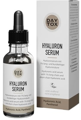 Hyaluronserum Hochdosiert Anti Aging für den Feuchtigkeits-Boost - Vegan, Ohne Silikone, Made in Germany, DAYTOX - Hyaluron Serum - 1 x 30 ml
