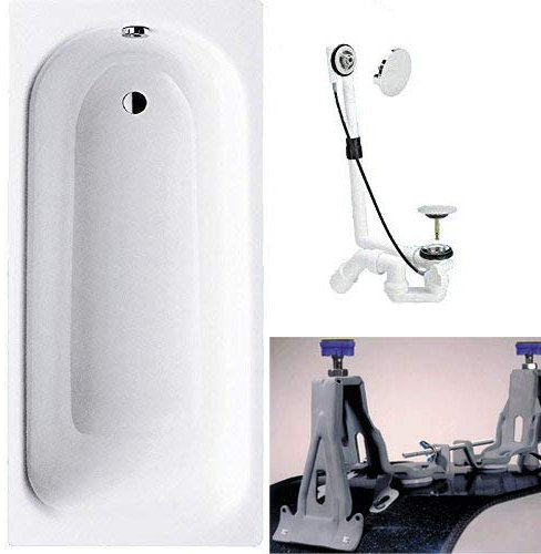 KALDEWEI Saniform Plus Stahl Badewanne inkl. Fußgestell Badewannenfüßen [170x75cm]