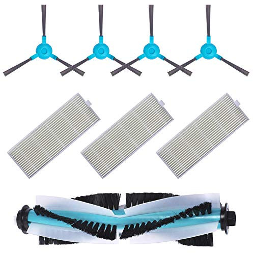 MIRTUX Pack Esencial de Recambios — Compatible con Conga 1290 y 1390 | 1 Cepillo Central, 4 Cepillos Laterales y 3 Filtros