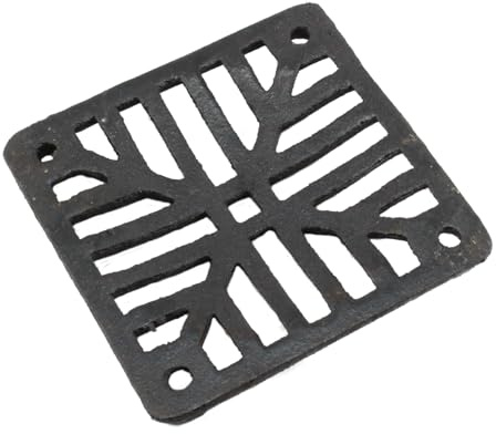Black Cast Square Drain Grate Gully Grid Cover (6 150mm x 10mm)