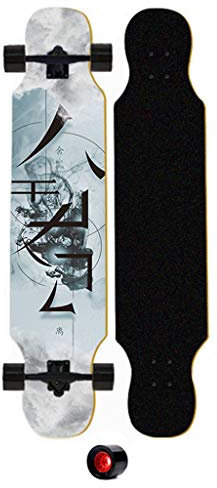 LZY YEENUO 42x9 In Longboard Skateboard Cruiser Longboard Skateboard Deck mit Präzisionslagern und robusten Rädern für Anfänger und erfahrene Skater, breites Mini Balanced Design