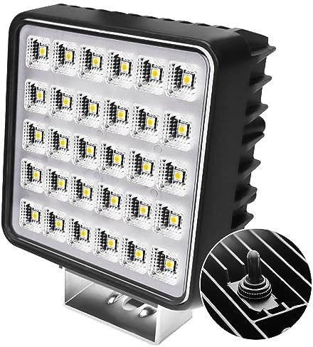 AnTom LED Arbeitsscheinwerfer Anti-Interferenz 5500LM 12/24/48V Unabhängiger Schalter schwenkbarer Montagebügel für SUV Traktor Bagger