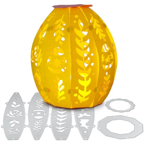 BETESSIN Stanzschablonen Ostern Windlicht Laterne Stanzform Ostern Stanzen Kerzen Deko 11x9cm Stanzbögen Teelichter Tischdeko Cutting Dies Metall Prägeschablonen