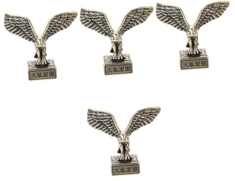 Zerodeko 4 Stück Messingverzierungen Miniaturfiguren Wilde Tierfiguren Tierisches Spielzeug Dekor Für Auto Auto-dashcam Simulation Adler-skulptur Büro Haushalt Antiquität