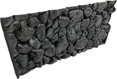 PLASTIKO - Aquarium Hintergrund 3D I Rückwänd 150x60 cm I Leicht zu Montieren und Reinigen I Keine Verklebung Erforderlich I Sicher für Tiere I Grau mit einem Muster aus Flusssteinen
