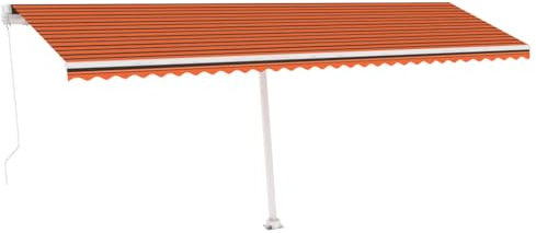 vidaXL Gelenkarmmarkise Einziehbar mit LED Markise Sonnenmarkise Balkonmarkise Sonnenschutz Standmarkise Terrasse Garten 600x300cm Orange Braun