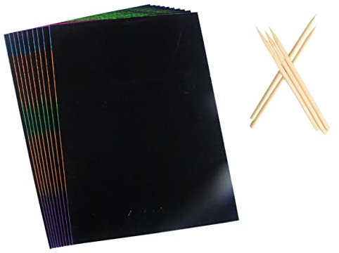 CIYODO 55stücke Kratzpapier Für Junge Mädchen Diy Rubbelkarten Holzstift Leicht Zu Kratzen Ohne Kreativität Fördern Bastelmaterial Für Zeichnung