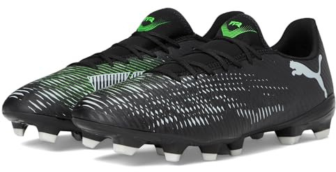 PUMA Future 8 Play Firm, Herren-Sneaker mit künstlichem Boden, Puma Schwarz-kühles Hellgrau-Fluo-Grün, 44 EU