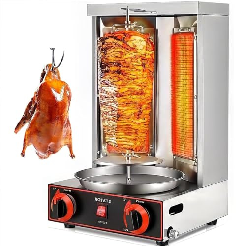 Eléctrica Doner Kebab Máquina vertical de asador de carne Gyro para el hogar comercial con ajuste de temperatura de 50-350 ℃