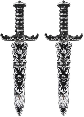 Ceeyoll 2 Stück Dolch Kunststoff, Dolch Piratenschwert，Piratensäbel Requisite，Piratenschwert Aus Kunststoff，Für Piratenkostüm Zubehör, Piratenparty Requisiten