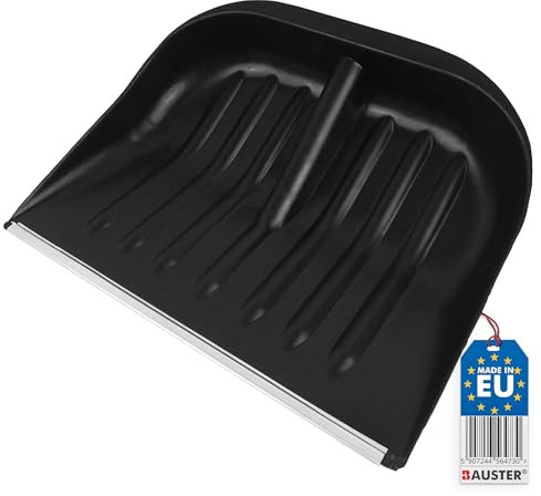 BAUSTER® Schneeschaufel 38x47,5 cm Aluminiumkant, Kunststoff Blatt Schneeschieber ohne Stiel Schiebekante Schaufel Robust Widerstandsfähig Große Schaufel für Sägemehl Aluprofil
