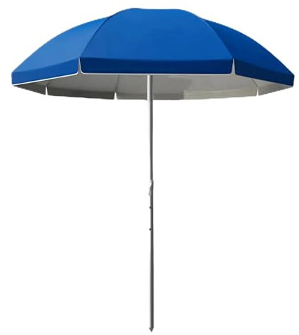 Parasol de Jardin 220 cm – Parasol Léger et Portable pour Terrasse, Plage – Parasol d'extérieur avec Protection UV 50+ – Poteau en Acier – Hauteur Réglable – Bleu