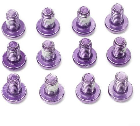 12 Stück M5 x 9 mm Scheibenbremse für Rotorschrauben, Stahl, T25, Schrauben für Fahrradbremsen (lila)