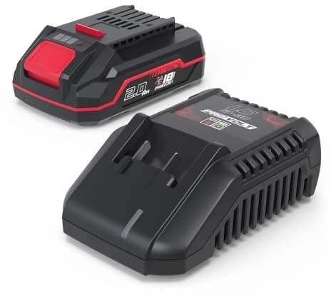 Güde LGAP 18-3020 P Chargeur et Batterie Kit de démarrage (18 V Li-ION, Batterie 2 Ah et Chargeur Rapide 3 A, Puissance de la Batterie 36 Wh, Caoutchouc antidérapant, indicateur de capacité,