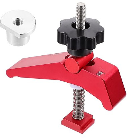 jojofuny Aluminum Alloy T-Track Clamp Sliding Chute Woodworking Hold Down Clamp for